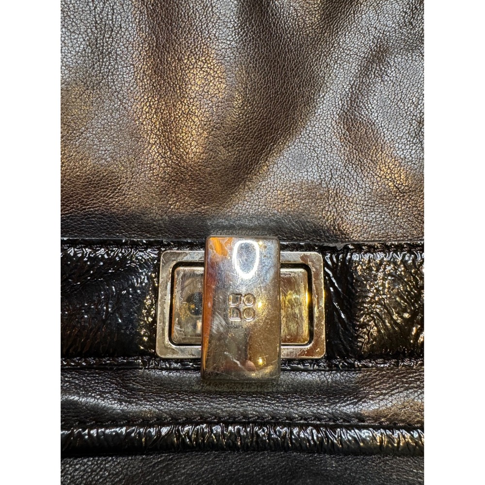 Kate spade Black Leather Patent Satchel Handbag Silver Hardware Shoulder Bag - Picture 2 of 16